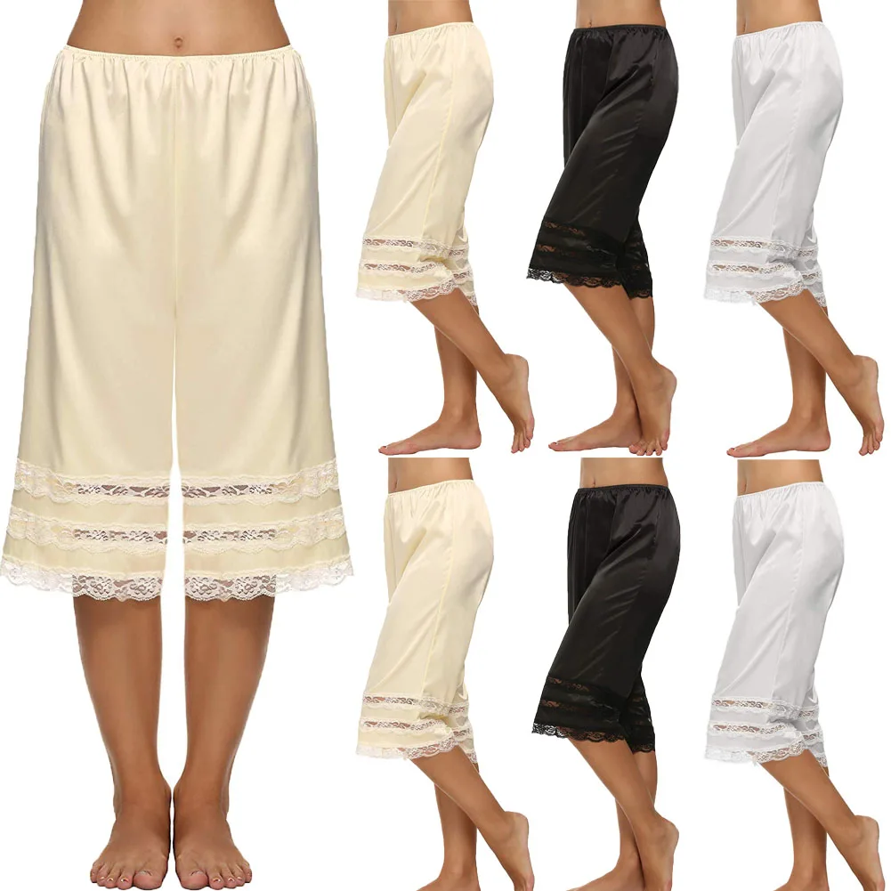 Summer Lady Silk Knit Underwear Underwear Fashion Solid Color Sexy Lace Loose Comfort Pajamas Pants Home Clothing Cropped Pants_ecoleips.com