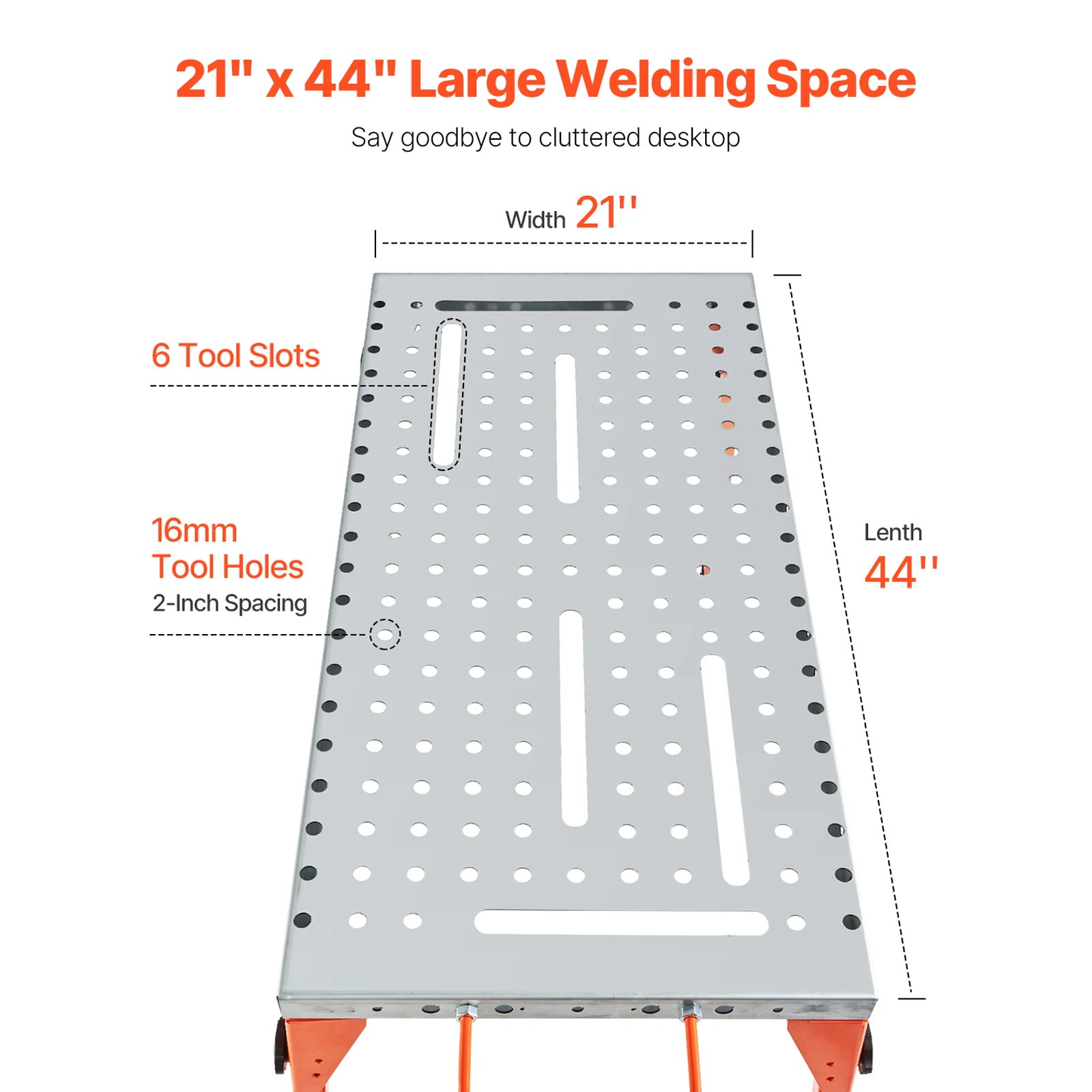 SucceBuy Foldable Welding Table 500 LBS Capacity Welding Workbench 4-Level Adjustable Height Carbon Steel Work Table for Repair - 4