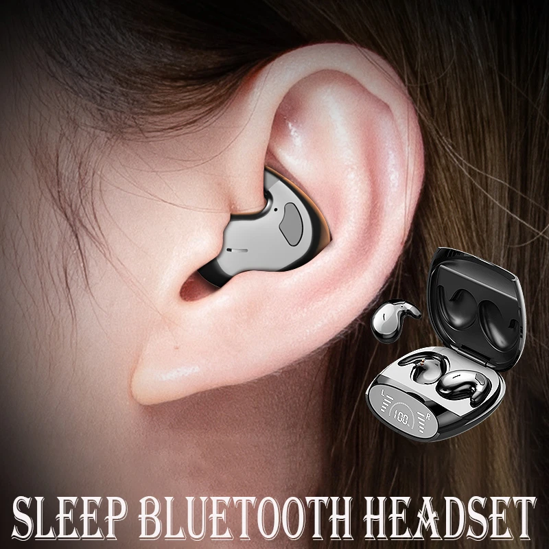 

ZHUIMEZHE Ultrathin Sleep Invisible Earbuds,Wireless Bluetooth Headphones,IPX5 Waterproof Headsets,With Mic HiFi Music Earphones