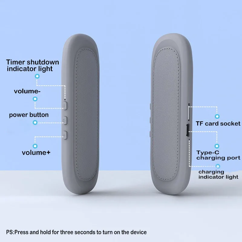Mini Bone Conduction Bluetooth Speaker Sleep Aid Wireless Sound Bar Under Pillow Stereo Music Player TF Card Play Timed Shutdown