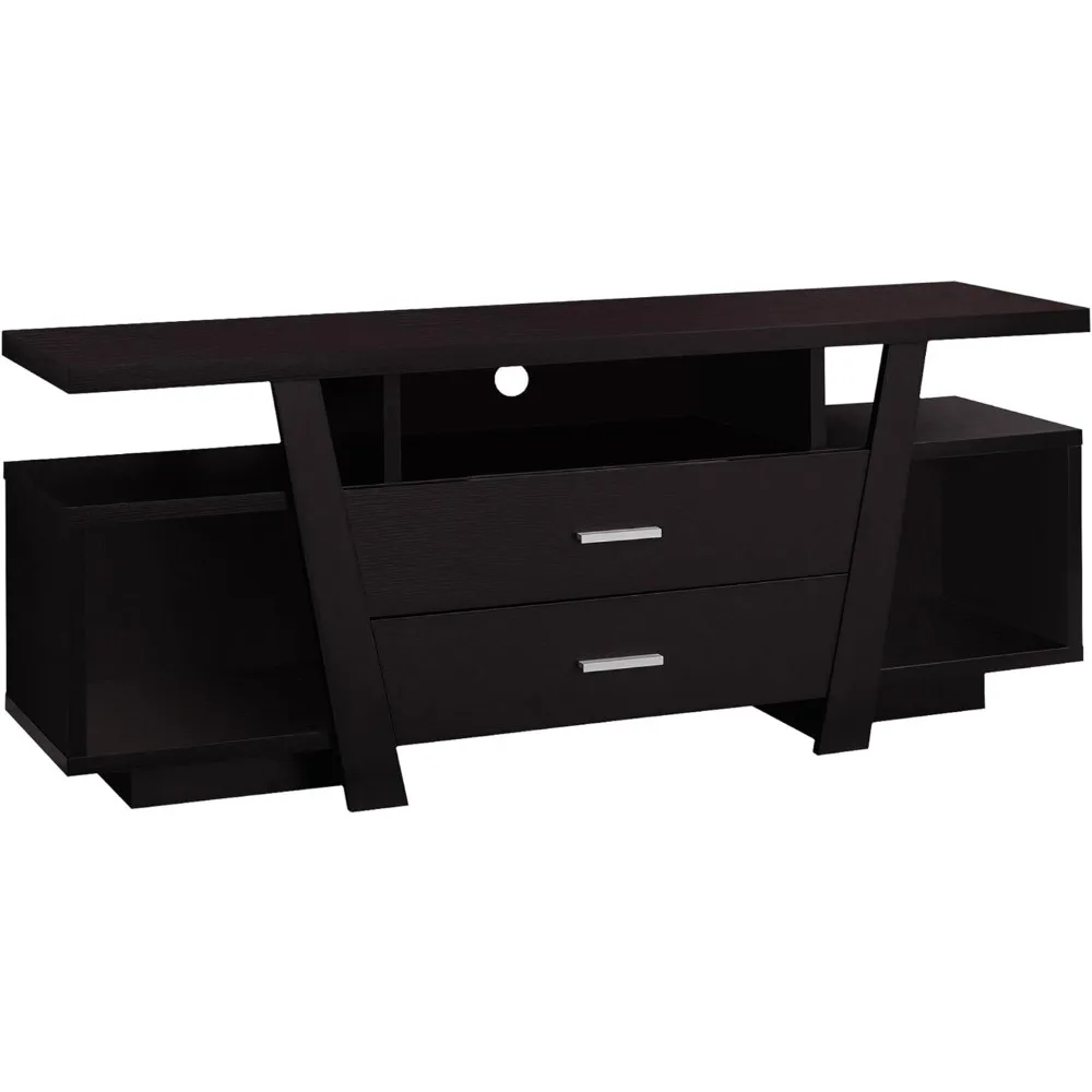 

Cappuccino with 2 Storage Drawers TV Stand, 60", Brown