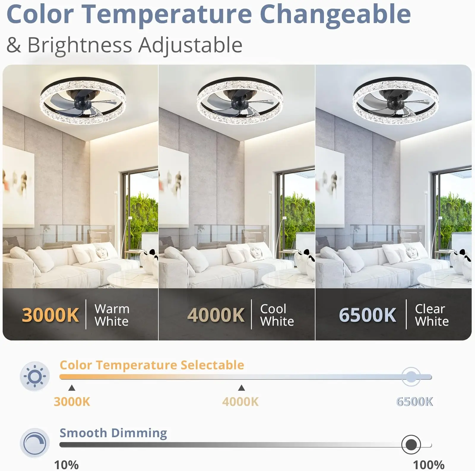 Modern LED Ceiling Fan Lamp Remote Control Smart Fan Lighting For Living Room Bedroom Restaurant Home Interior Light