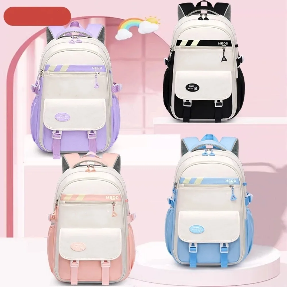 Large Capacity School Bag Lightweight Stress Relief Student Backpack Waterproof Shoulder Backpack Junior And High School Girls 1