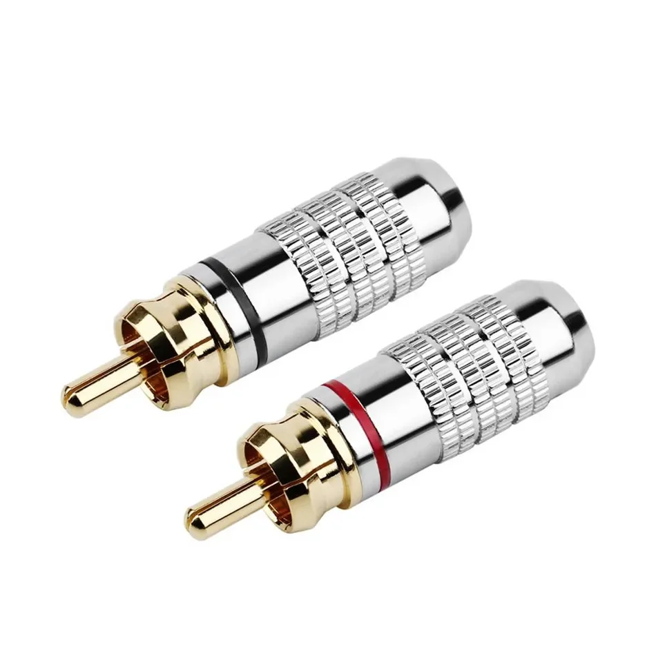 

10pcs Hifi RCA Jack Connector Copper Gold Plated Acoustics Speaker Terminal 6mm Audio Connectors Socket RCA Amplifier DIY Plugs