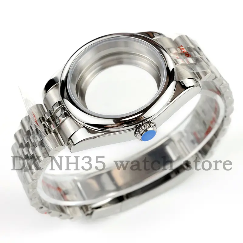 36mm Silver Solid 316L Stainless Steel Watch Case And Jubilee Bracelet For Seiko NH35 NH36 Movement 28.5mm Dial Datejust Case - Image 2