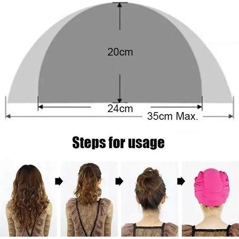 Swimming Hat Women Unisex Girls Long Hair Bathing Cap Swimming Cap Stretch Drape Free Size Swim Pool Sport Elastic Nylon Turban 6