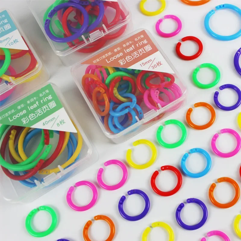 Plastic Binding Rings 15/20/28/40mm Plastic Ring Binder for DIY Albums Circle Loose-leaf Book