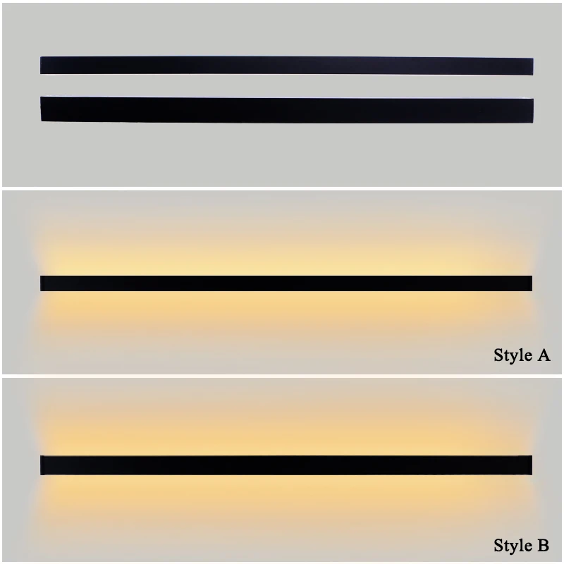 150cm 120cm Black Long Strip LED Indoor Wall Lamp Bedroom Bedside Indoor Decorative lighting Wall Living Room Corriodr Aisle 5