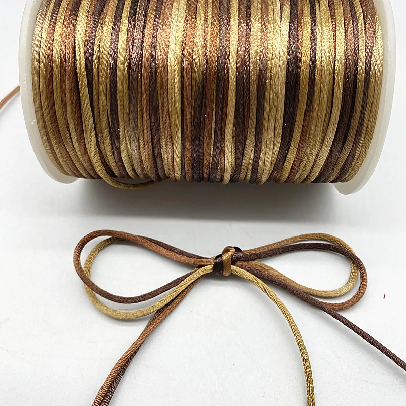 Colorful Chinese Knot Line Cord 5yards/lot 2.0mm Silk Satin Cord Nylon DIY String Necklace Bracelets