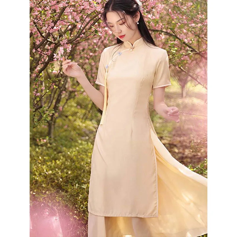 

Evening Gown For Women Elegant Party Modern Qipao Dress Asian Casual Young Lady Long Style Chinese Traditional Chengsam Clothes
