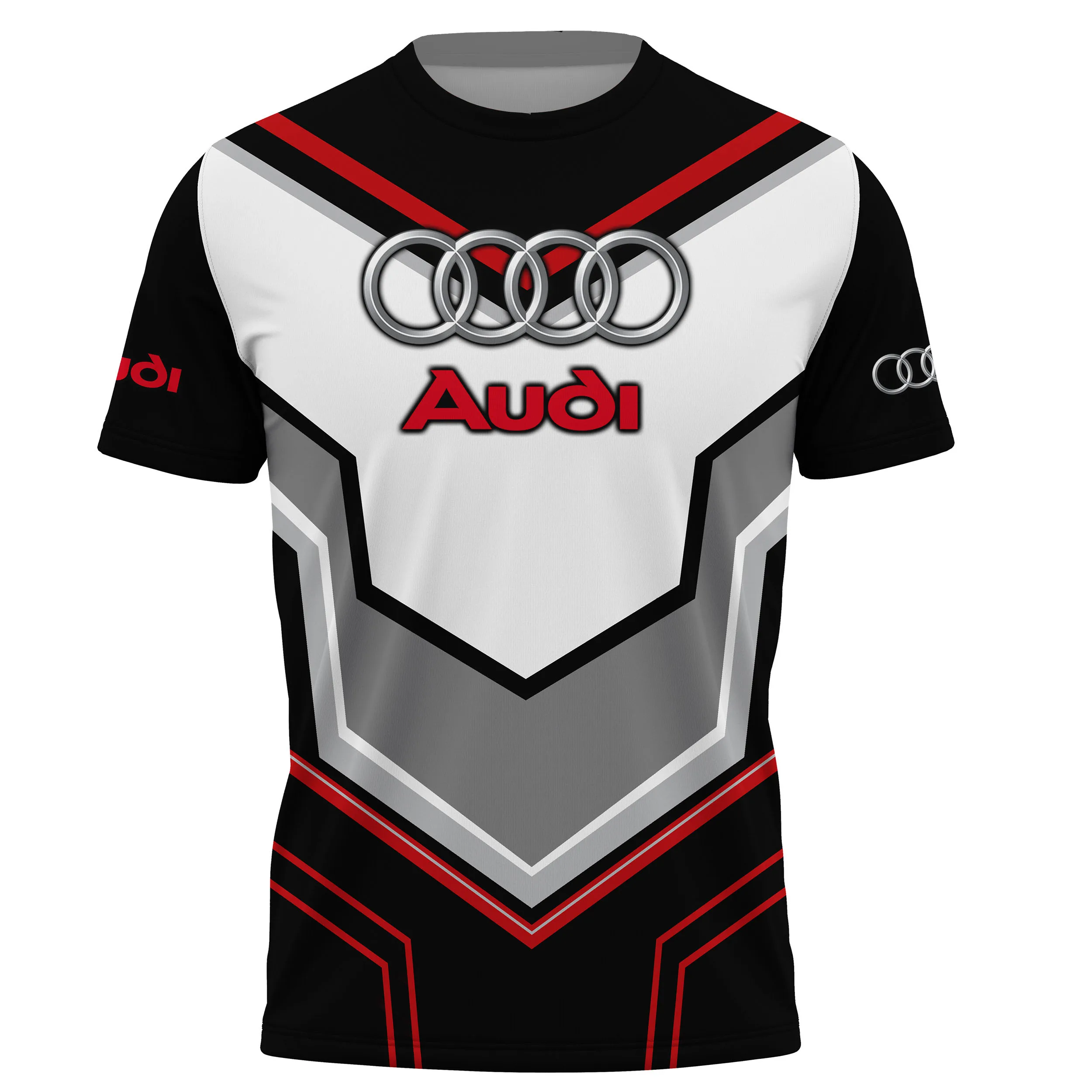 thumbnail image 1 of Conjuntos familiares a juego Camisetas de carreras Audi Ropa para hombres y mujeres Camisas de manga corta con cuello redondo Tops suaves y livianos de secado rápido, 1 of 4