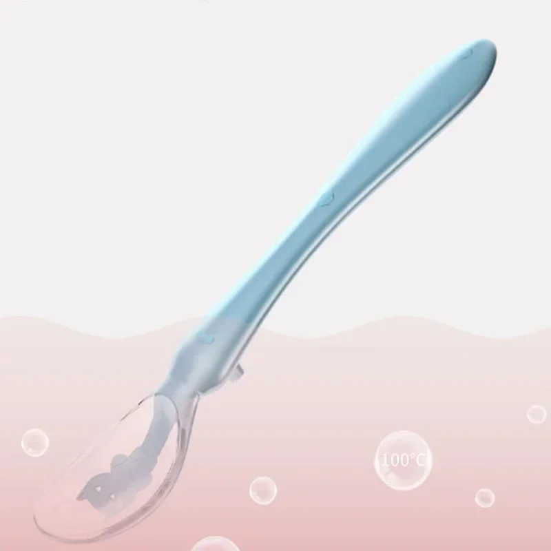 Baby Feeding Spoons Soft Silicone Training Spoon Feeder Learn To Eat Drinking Water for Toddler Children Flatware Utensils