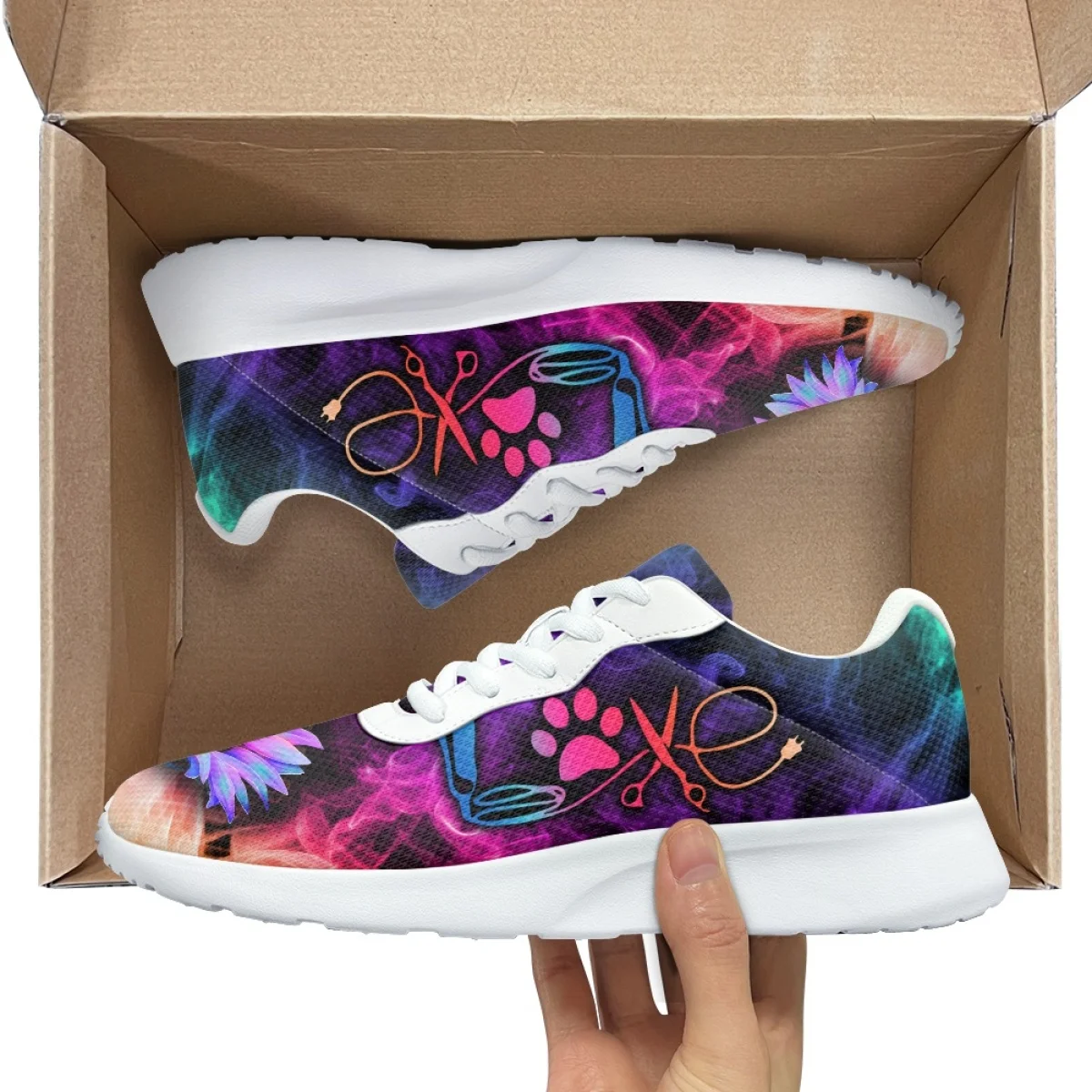 New Dog Groomer Print Women's Soft Sneakers Wear-resistant Cozy Outdoor Running Shoes Lightweight Breathable Walking Shoe Adult