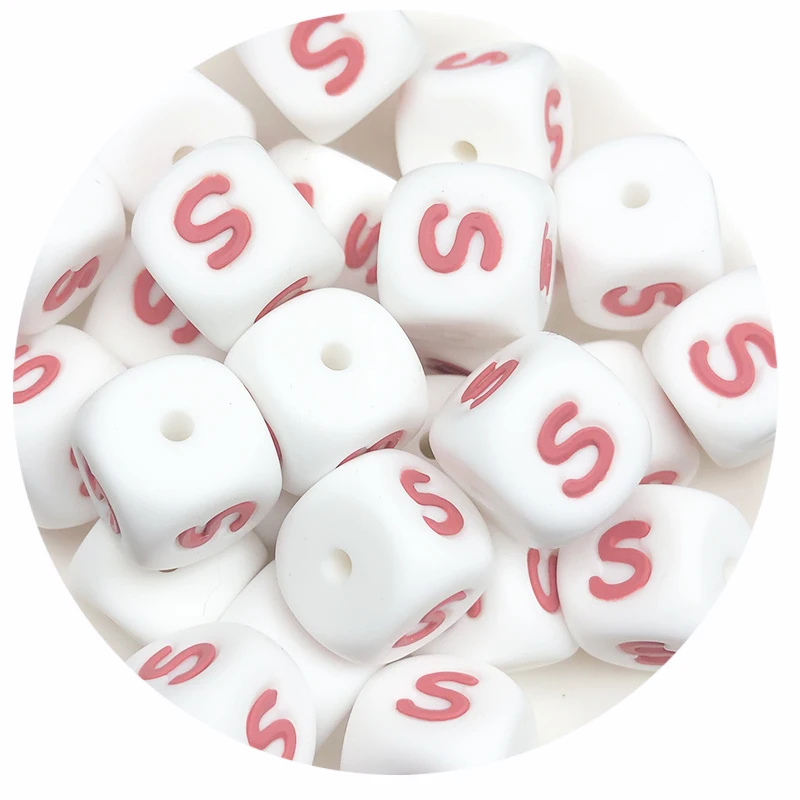 10 Stücke Neue 12mm Baby Silikon Buchstaben Perlen Schnuller Buchstaben Alphabet Perlen Kauen Zahnen Beißringe Pflege Dusche Geschenke BPA freies – Detail 22