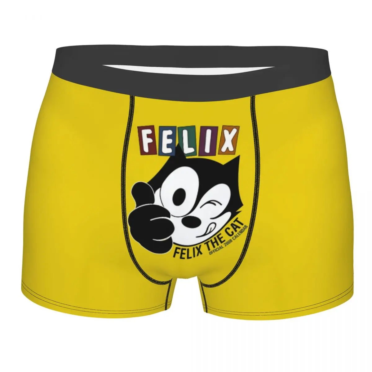 

Нижнее белье с мультяшным рисунком кота из мультфильма Disney Felix, мужские трусы-боксеры с рисунком из аниме, брифы