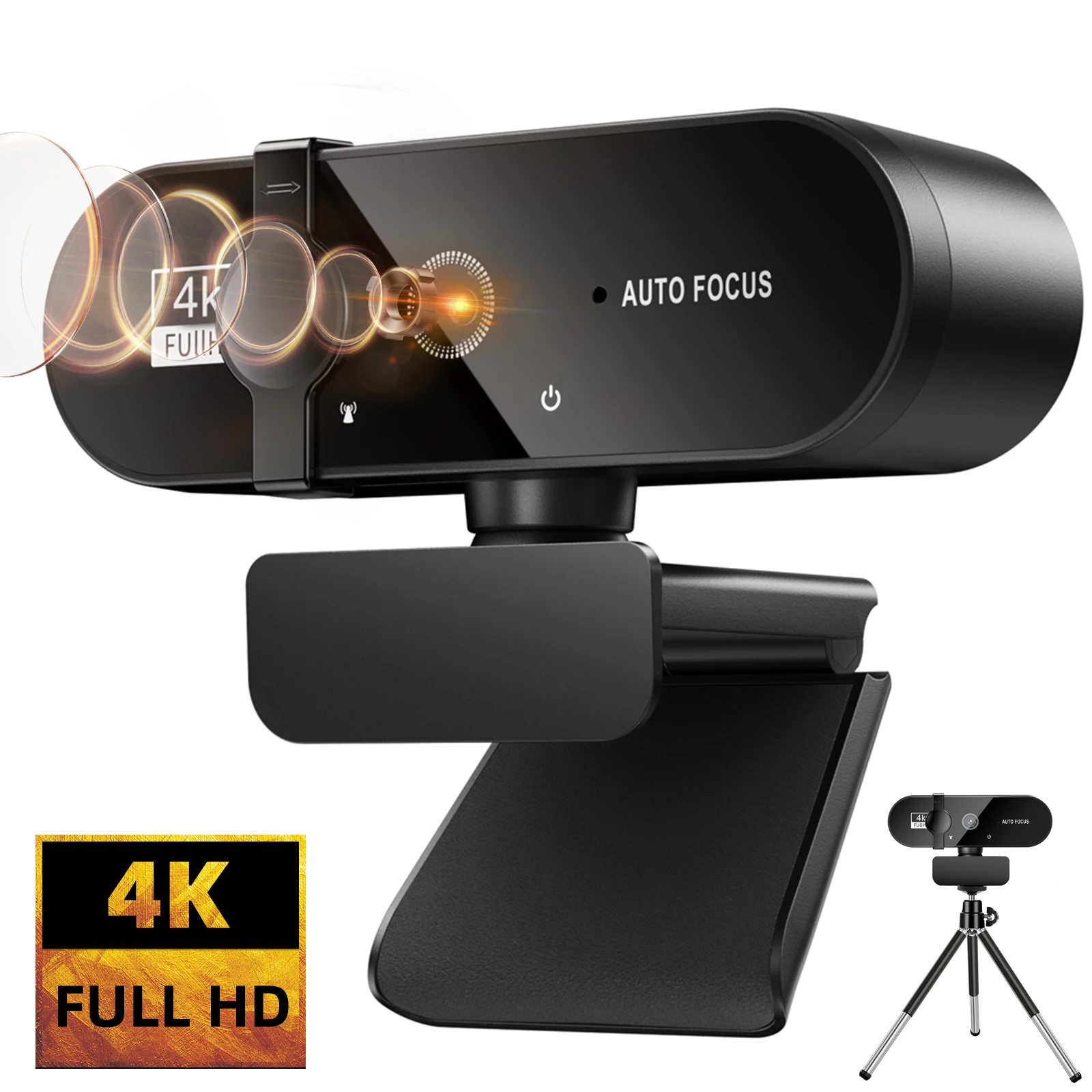 Câmera Web com Microfone e Foco Automático para pc Web Cam Usb Online Full hd 1080 p 2k 4k