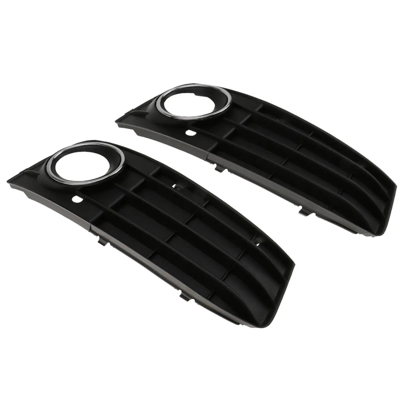 2 Pieces Black Left and Right Bumper Fog Light Lamp Cover Grille Audi A4 A4L B8 09-12