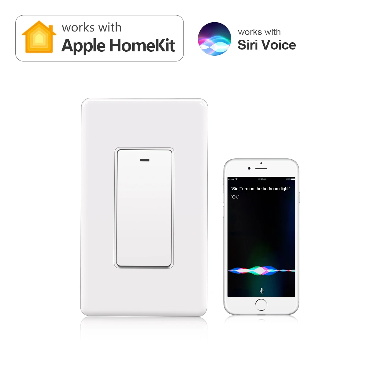 

Умный выключатель Homekit, стандартная США нейтральная линия, голосовое управление, таймер, беспроводная умная Бытовая связь, работает с Apple Home Kit