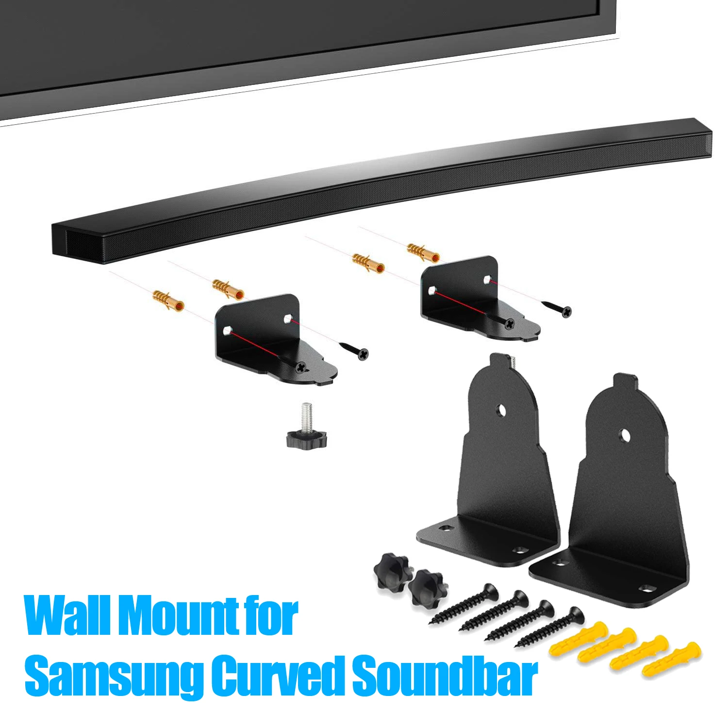 Supporto A Parete Per Soundbar Curvo Samsung Hw-J4000 Hw-J6000 Hw-J6500 Hw-Jm4000C Hw-M4500 Hw-J6001 Hw-Jm4000 Hw-Jm6000 Hw-Jm6500
