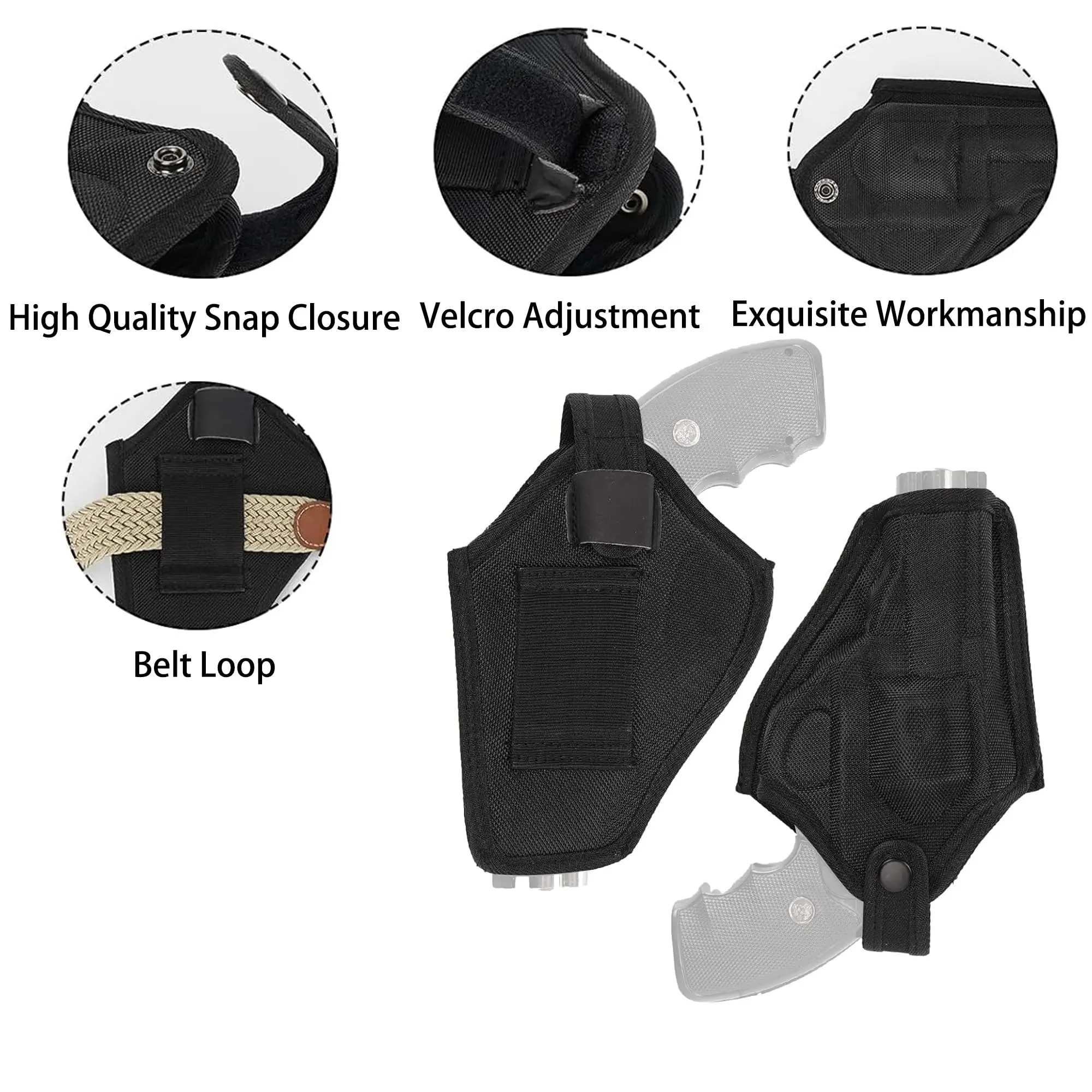 Tactical Universal Revolver Holster,Oxford Holster,Widen Enlarge Quick Pull Concealed Carry for Hunting Accessories
