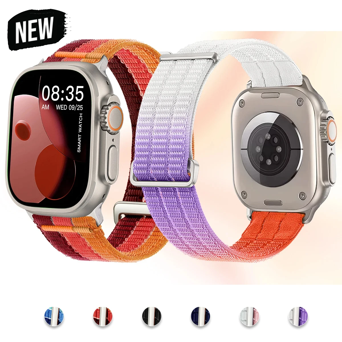 Bracelet en nylon pour Apple Watch Ultra 2 3 49mm 44mm 40mm 46mm 42 45mm, bracelet sport pour Apple Watch Series 11 10 SE3 8 9 1 Bracelet en nylon pour Apple Watch Ultra 2 3 49mm 44mm 40mm 46mm 42 45mm, bracelet sport pour Apple Watch Series 11 10 SE3 8 9 1