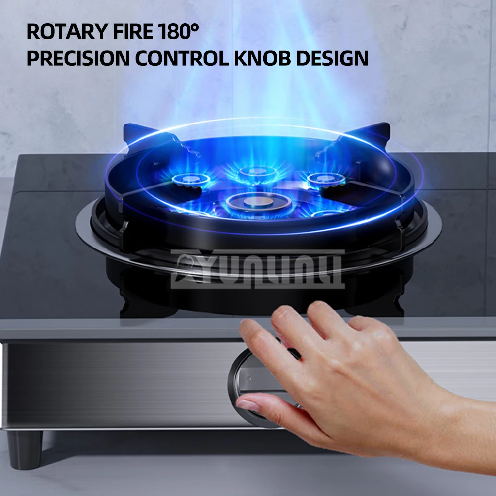 Household Desktop Natural Gas Liquefied Gas Timing Stove Double-Hole Fierce Fire Kitchen Cooker Tool 6