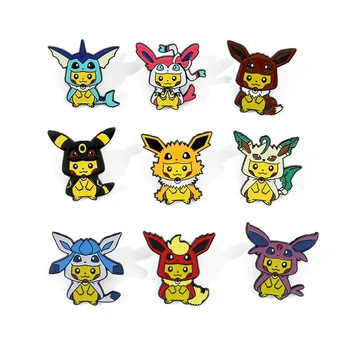 Pokemon Pikachu set 9pz di spille vestito da evoluzioni Evee 3,5cm 1