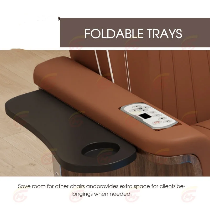 Luxurious Modern Professional Manicure Salon Massage Foot Spa Tubeless Spray with Basin Electric Pedicure Chair