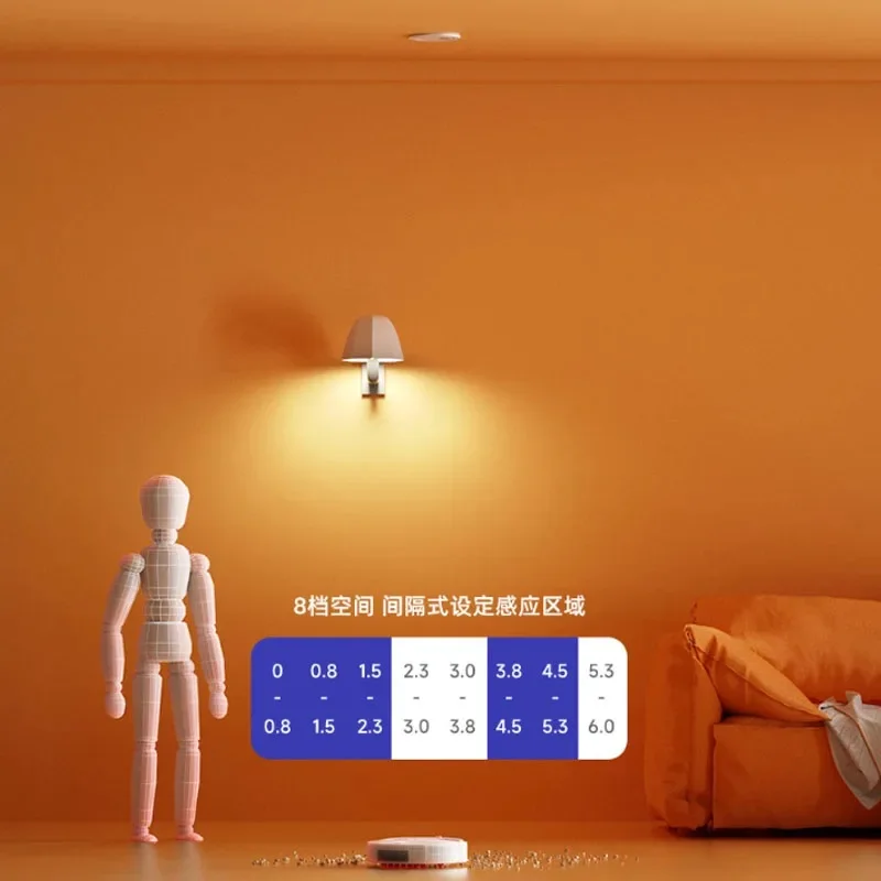Youpin Linptech 인체 감지 센서, ES2 탑 마운트 버전, 6 계량기 감지 거리, 8 단 속도 조절 작동, Mi Home 앱