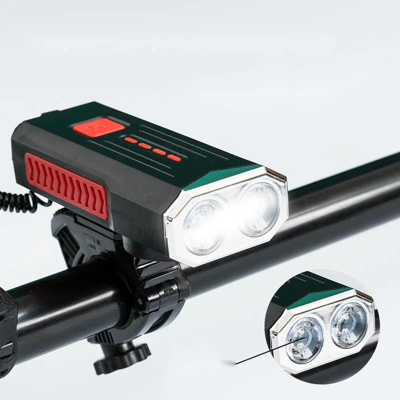 Bicycle mountain bike USb charging with horn power display headlight riding flashlight equipment_voghion.com