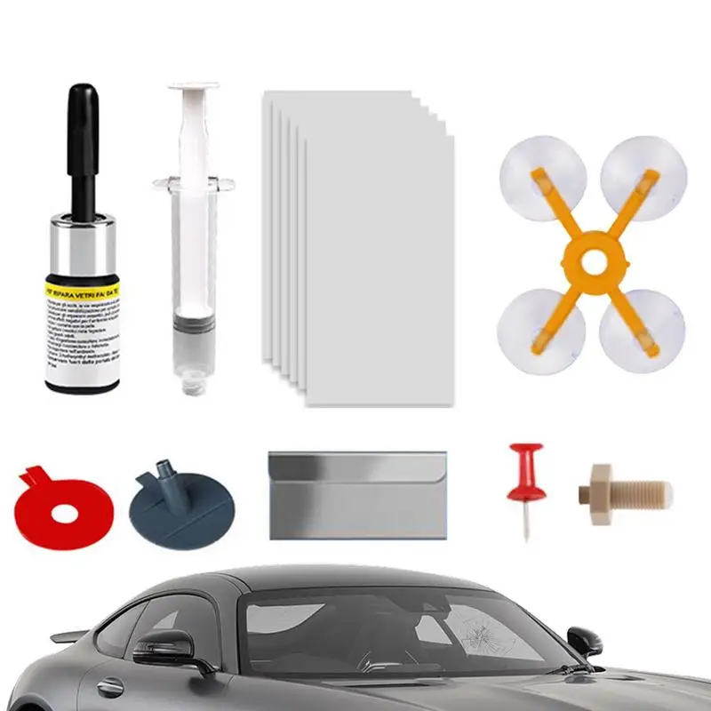 

Car Glass Repair Kit Glass Crack Repair Tool Kit Long-Lasting Glass Repair Supplies For Cars RVs SUVs And Trucks
