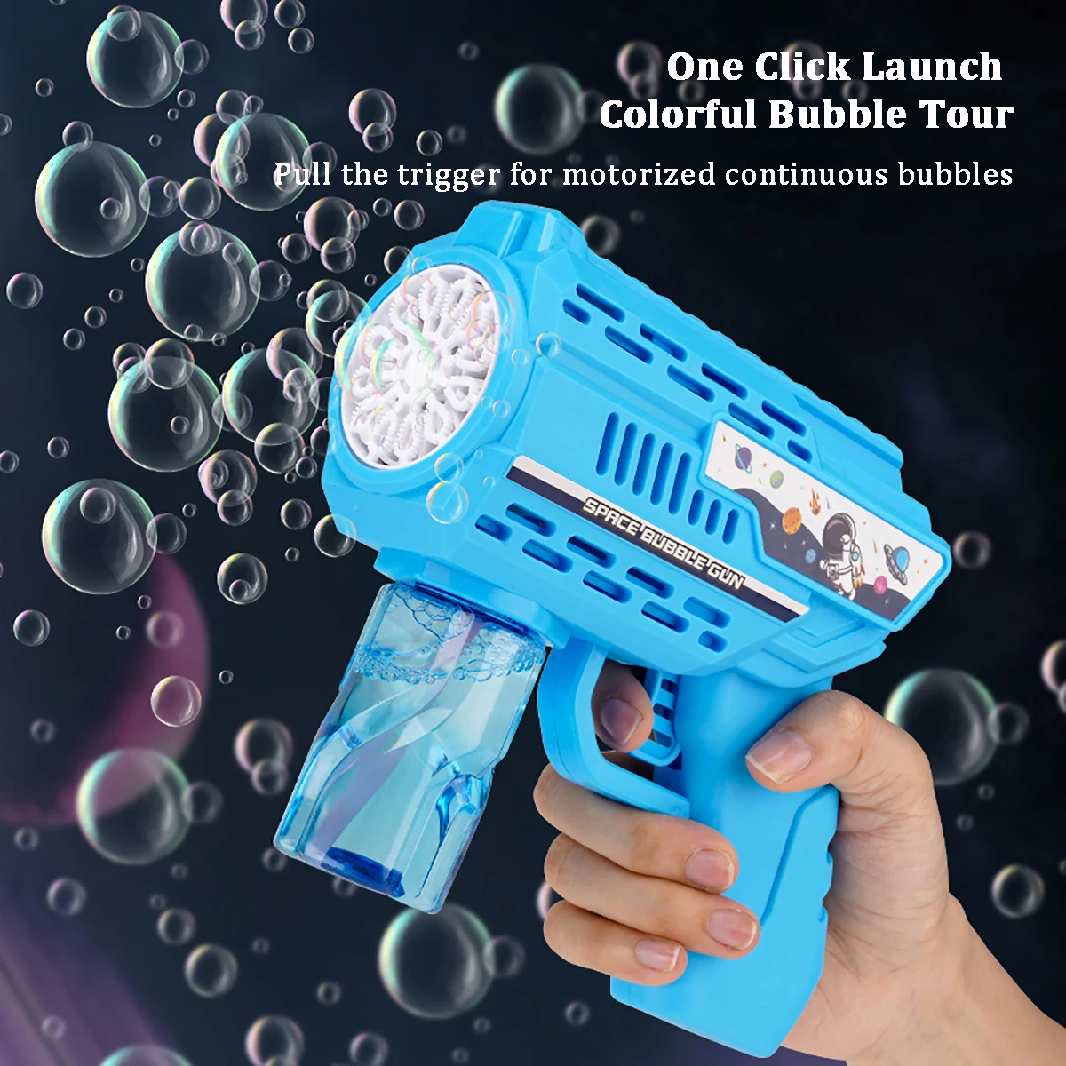All-auto Bubble Gun with a Bottle Bubble Refill Solution, Bubble Guns Kids 3+, Bubble Machine Gun, Bubble Gun Blaster Party Favo 3