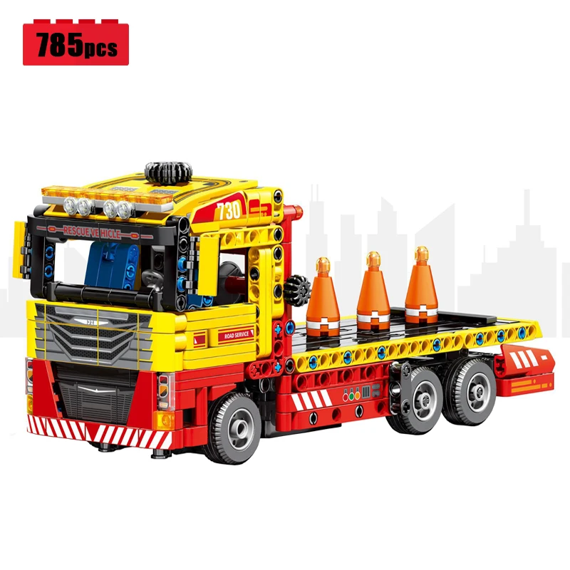 

Sembo Technology City Rescue Car Blocks Model MOC Creative Yellow Truck Bricks Assembling DIY Children's Toys Birthday Gift Set