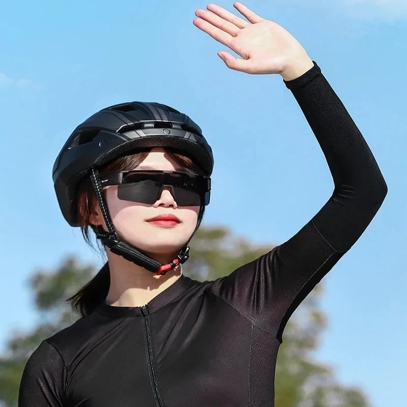 Comfort Fit Ice Fabric Arm Sleeves - Breathable Quick-Dry UV Protection for Running, Cycling & Outdoor Sports, Long Arm Covers