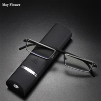 May Flower TR90 lunettes presbytes homme lumière bleue lunettes de lecture hommes lunettes carrées en métal pour la vue Plus lentilles + 1.75 + 2.25 + 2.75 1