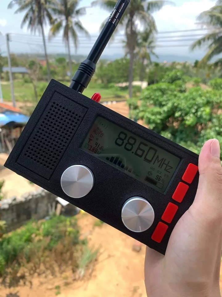Fm sw am-ラジオ受信機,バッテリー交換,10000mAh,3Dプリントケース,2