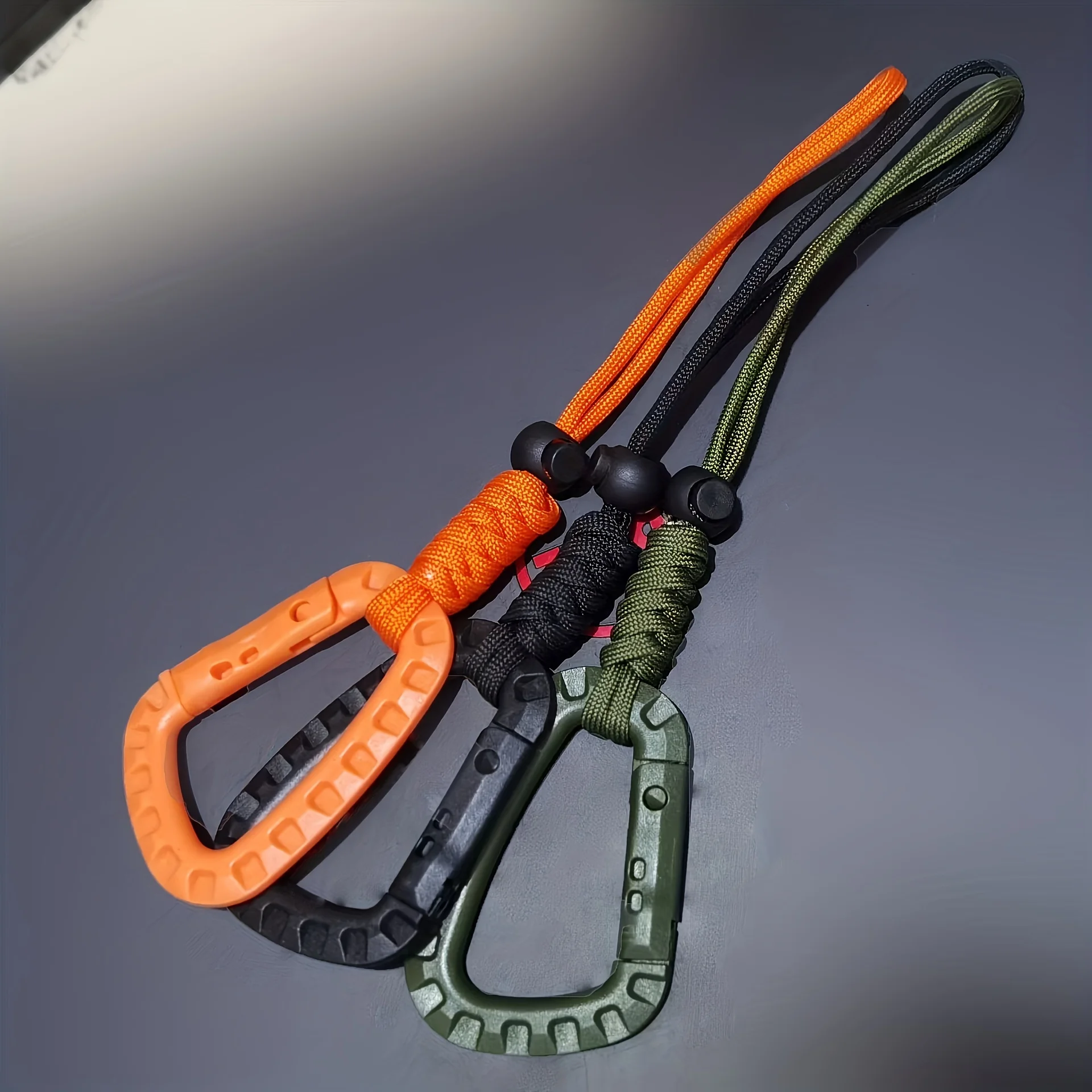 Hand-woven keychain lanyard anti-dropping wrist rope carabiner water ...