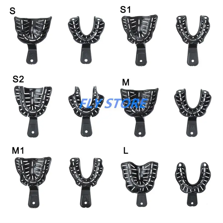 

12 Pcs/Box Hot Molding Complete DentureTeeth Trays Used in Dental Lab Clinic Initial Impression Tray