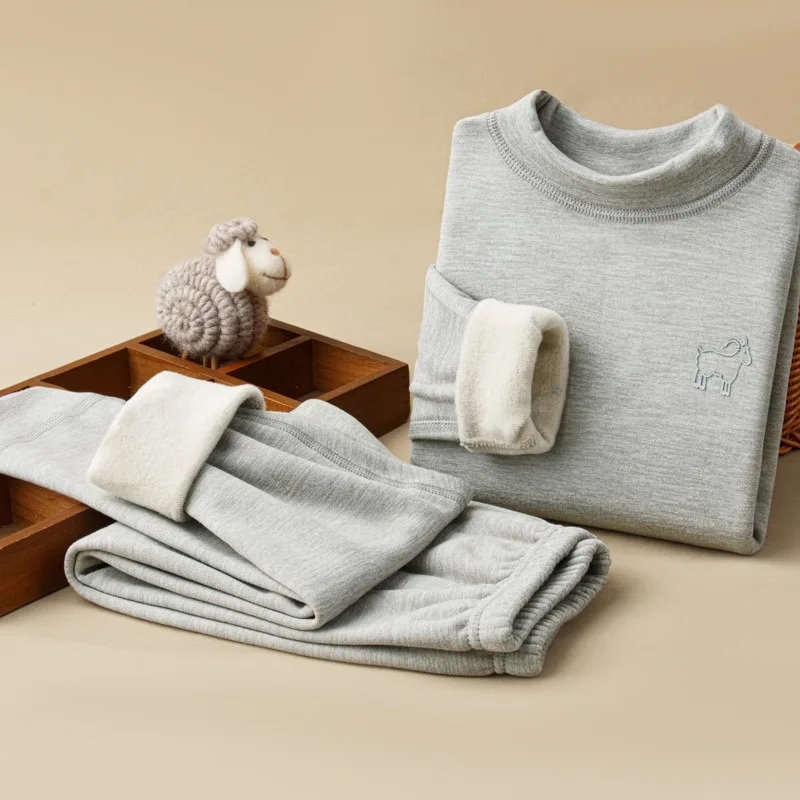 Inverno Baby Kids Biancheria intima termica Set di abbigliamento per bambini Indumenti da notte senza cuciture per ragazzi Ragazze Pigiami Set Vestiti caldi per adolescenti - immagine 2