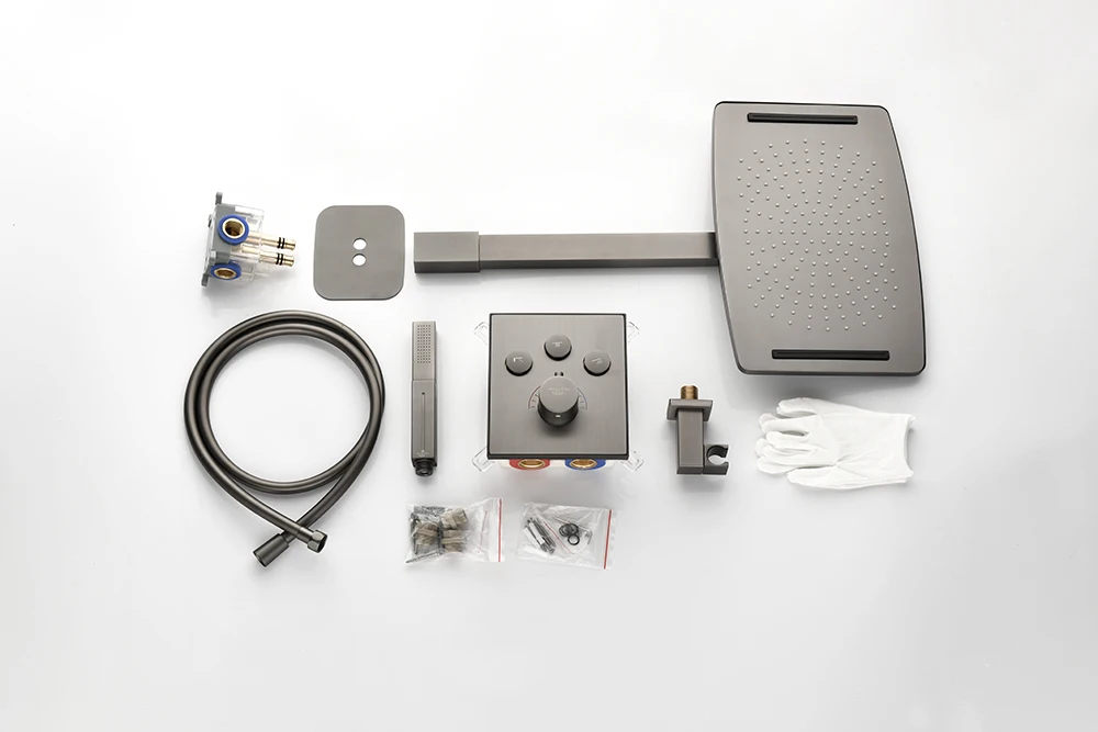 Description Picture 6 of item2024 New Shower Faucet All copper embedded concealed shower set, concealed shower system, constant temperature button switch