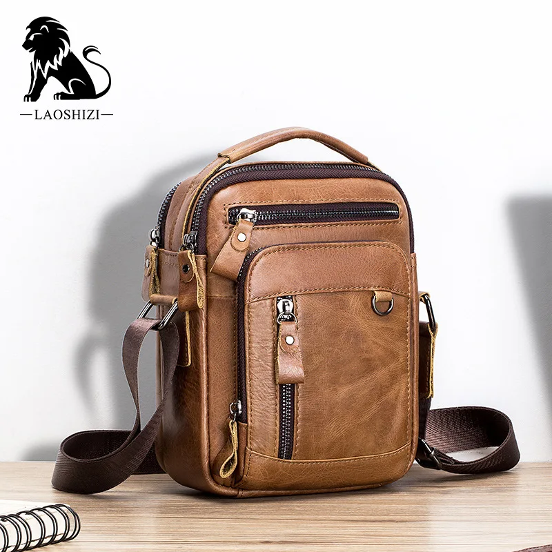 Brand 100% Genuine Leather Men's Shoulder Bags Messenger Bag for Men ...