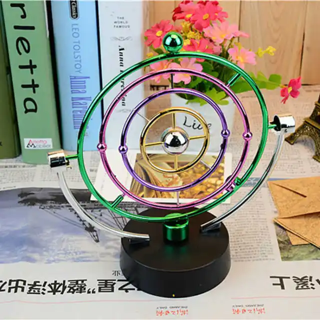 Newest Celestial Magnetic Perpetual Motion Newton Pendulum With Black Base Miniature Model Home Decoration Accessories Modern 2
