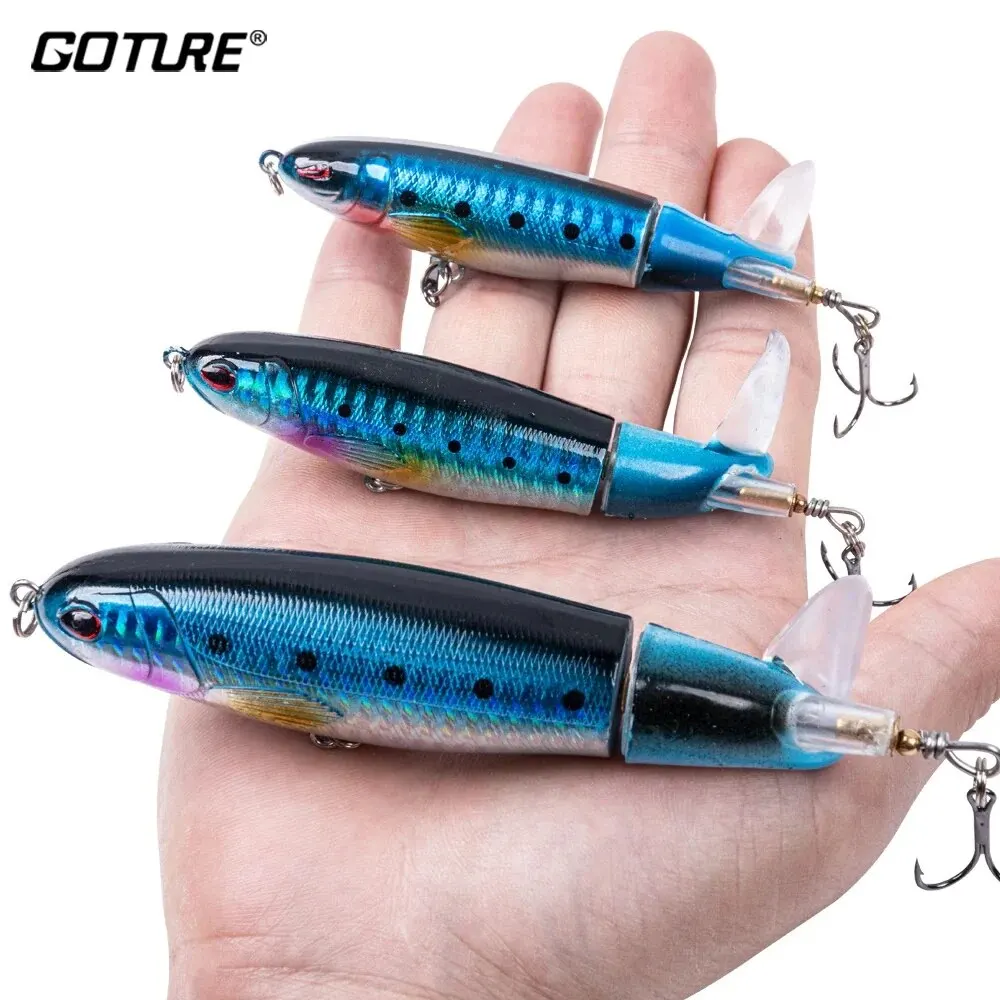 Goture Whopper Popper Fishing Lure Topwater Minnow Shaped Rolling Tail  Wobblers Swimbait 13g 19g 35g - AliExpress