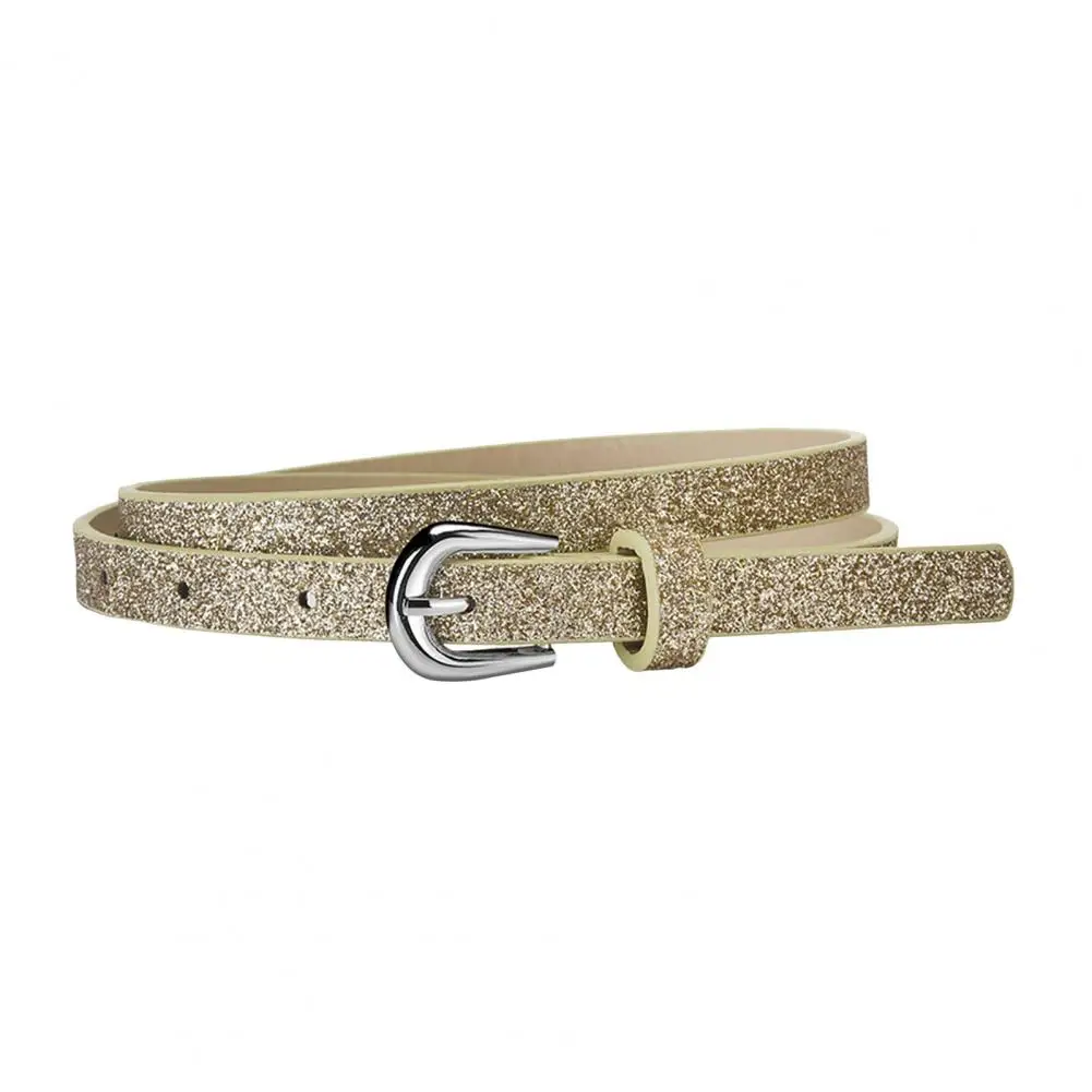 Kids Sequin Belt Girl Princess Belt Adjustable Kids with Multi Holes Design Sequin Decorated Accessory Faux for Jeans