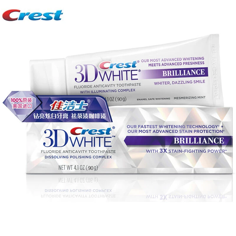 Crest 3D White Luxe Brilliance Teeth Whitening Toothpaste 90g-teeth whitening product teeth whitening essence teeth health product