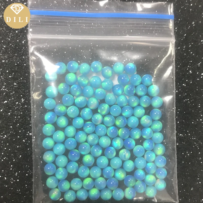 3mm 4mm 5mm Full Hole/Half Hole/Without Hole Mix Colors Oparex Opal Synthetic Ball Cut Marble Nebula Opal Bead