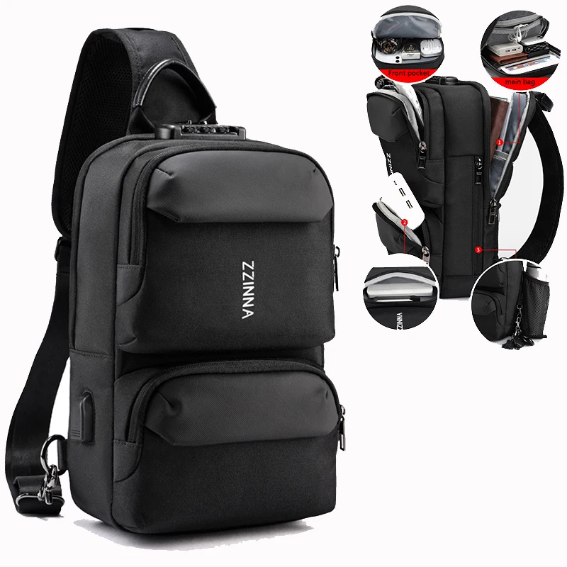 

SUUTOOP Men's Multifunctional Anti-theft Chest Bag Travel Outdoor Sports Sling Shoulder Bag Crossbody Pack For Male Female Women