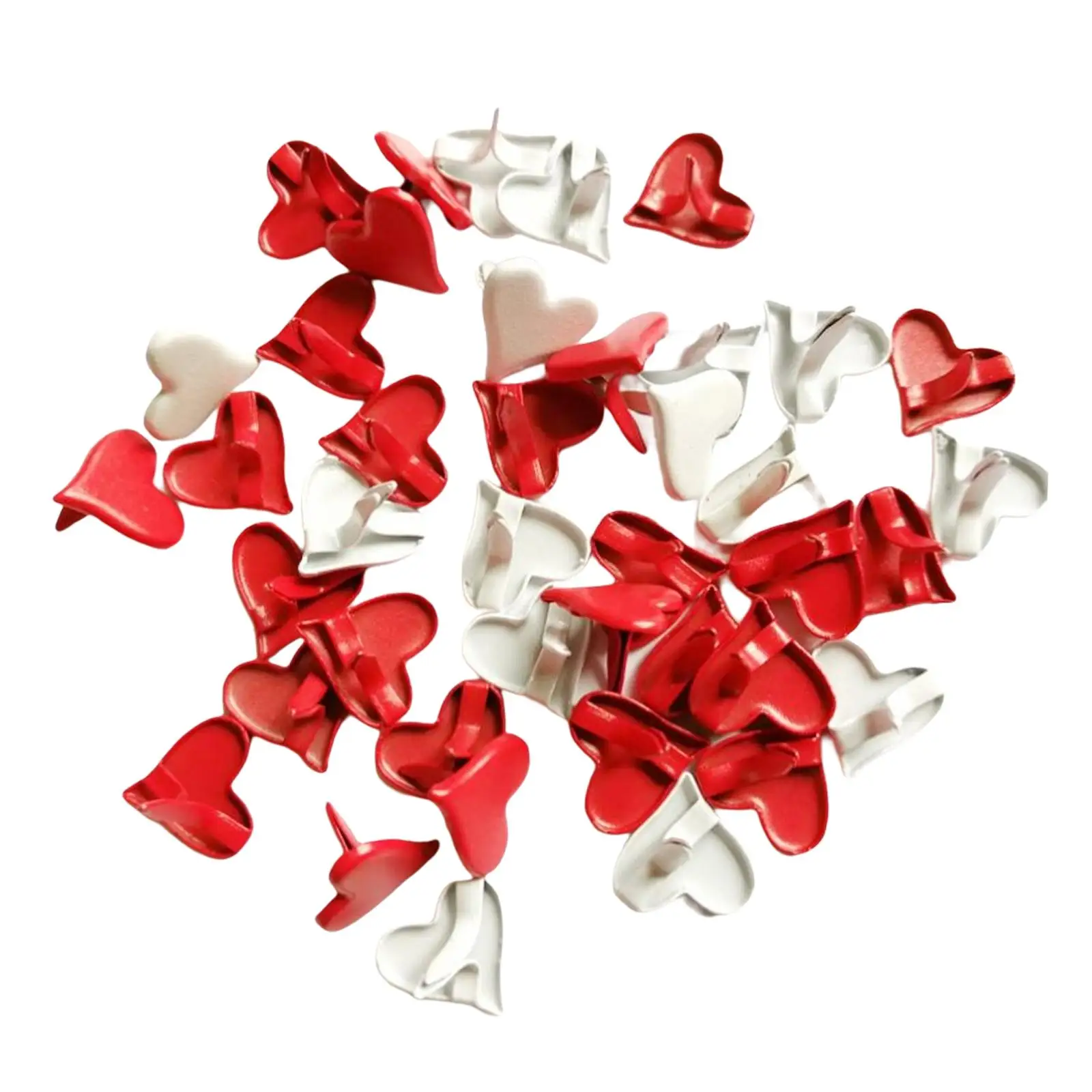 200Pcs Metal Mini Brads Handmade Embellishment Decorative Heart Shaped Paper Fasteners for Scrapbook Crafts Supplies Accessories Metal Brads Scrapbooking Decoration