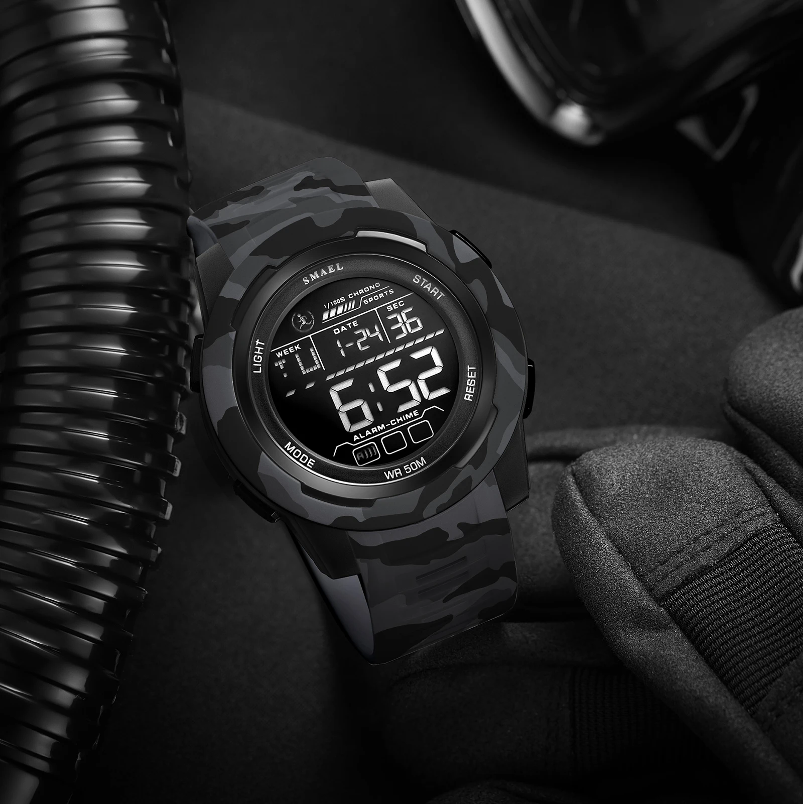 SMAEL New 8105 Camouflage Digital Watches Sports LED Wristwatches 50m Waterproof  Digital Light Stopwatch Watch for Men 2