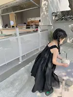 Mode nouvelles filles bébé noir robe d'été fille élégante enfants sans manches robes de fête d'anniversaire enfants vêtements robes 25 4